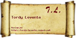 Tordy Levente névjegykártya